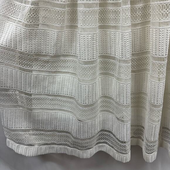 Aivei White Intricate Lace Knee Length Lined Dress Bridal Graduation Sorority 6 - Picture 3 of 7